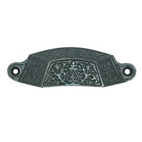 John Wright [088604] Cast Iron Drawer Bin Pull - Thistle - Vintage Iron Finish - 3 1/2" C/C - 3 7/8" L