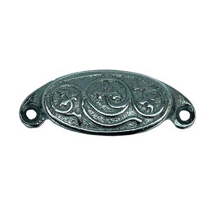 John Wright [088605] Cast Iron Drawer Bin Pull - Ivy - Vintage Iron Finish - 3&quot; C/C - 3 1/4&quot; L