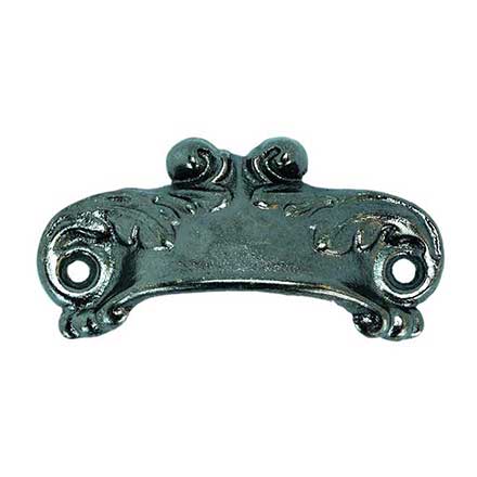 John Wright [088606] Cast Iron Drawer Bin Pull - Scroll - Black Nickel Finish - 3&quot; C/C - 4 7/8&quot; L