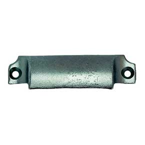 John Wright [088607] Cast Iron Drawer Bin Pull - Plain - Vintage Iron Finish - 3 1/8" C/C 3 7/8" L