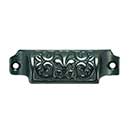 John Wright [088608] Cast Iron Drawer Bin Pull - Fleur-de-lis - Vintage Iron Finish - 3 1/4" C/C - 3 3/4" L