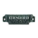 John Wright [088608] Cast Iron Drawer Bin Pull - Fleur-de-lis - Vintage Iron Finish - 3 1/4" C/C - 3 3/4" L