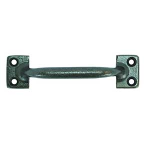 John Wright [088601] Cast Iron Cabinet Handle - 4 Screw - Standard Size - Vintage Iron Finish - 3 1/2" C/C 4" L