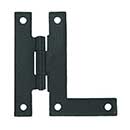 John Wright [088581] Cast Iron Cabinet Door Surface Hinge - HL-Hinge - Flat Black Finish - Pair - 3" H x 2 7/8" W