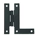 John Wright [088581] Cast Iron Cabinet Door Surface Hinge - HL-Hinge - Flat Black Finish - Set - 3&quot; H x 2 7/8&quot; W