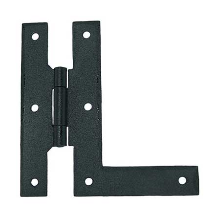 John Wright [088582] Cast Iron Cabinet Door Surface Hinge - HL-Hinge - Flat Black Finish - Pair - 4&quot; H x 4&quot; W