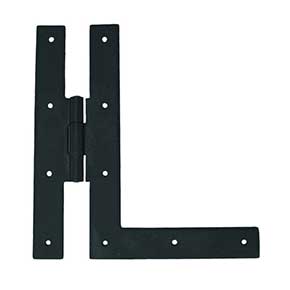 John Wright [088583] Cast Iron Cabinet Door Surface Hinge - HL-Hinge - Flat Black Finish - Set - 7" H x 6 1/2" W