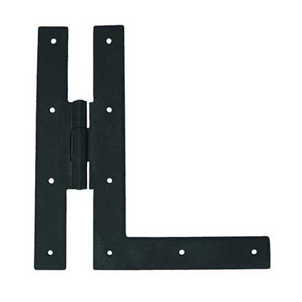 John Wright [088583] Cast Iron Cabinet Door Surface Hinge - HL-Hinge - Flat Black Finish - Set - 7&quot; H x 6 1/2&quot; W