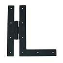 John Wright [088583] Cast Iron Cabinet Door Surface Hinge - HL-Hinge - Flat Black Finish - Pair - 7" H x 6 1/2" W