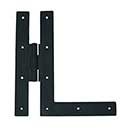 John Wright [088583] Cast Iron Cabinet Door Surface Hinge - HL-Hinge - Flat Black Finish - Set - 7&quot; H x 6 1/2&quot; W