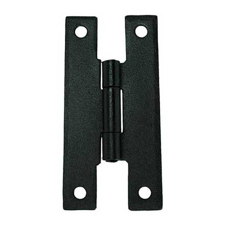 John Wright [088585] Cast Iron Cabinet Door Surface Hinge - H-Hinge - Flat Black Finish - Pair - 3&quot; H x 1 1/2&quot; W