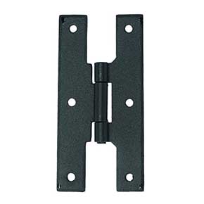 John Wright [088586] Cast Iron Cabinet Door Surface Hinge - H-Hinge - Flat Black Finish - Pair - 4" H x 1 7/8" W