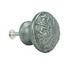 John Wright [088705] Cast Iron Cabinet Knob - Fleur-de-lis - Vintage Iron Finish - 1 1/4" Dia.