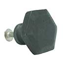 John Wright [088712] Cast Iron Cabinet Knob - Hexagon - Vintage Iron Finish - 1 1/8&quot; Dia.