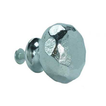 John Wright [088718] Cast Iron Cabinet Knob - Distressed - Polished Chrome Finish - 1 1/4&quot; Dia.