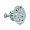 John Wright [088733] Cast Iron Cabinet Knob - Fleur-de-lis - Polished Chrome Finish - 1&quot; Dia.