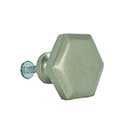 John Wright [088742] Cast Iron Cabinet Knob - Hexagon - Satin Nickel Finish - 1 1/8" Dia.