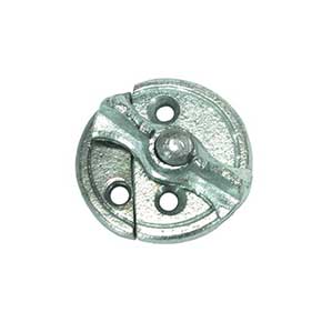 John Wright [088460] Cast Iron Cabinet Turn Button - Zinc Finish - 1 9/16" Dia.