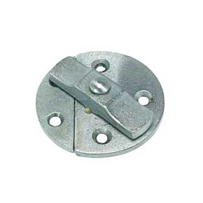 John Wright [088461] Cast Iron Cabinet Turn Button - Zinc Finish - 1 7/8" Dia.