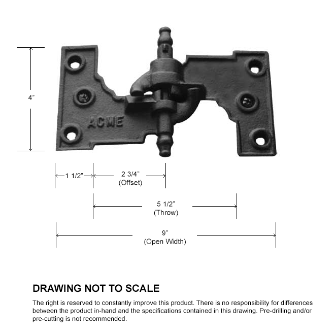 John Wright [088378PCR] Acme Lull & Porter Shutter Lift Off Hinge