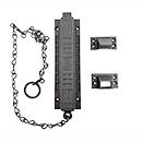 John Wright [088504] Cast Iron Door Top Bolt - Art Deco - Black Finish - 7" L