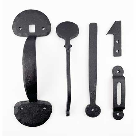 John Wright [088496] Cast Iron Gate Thumb Latch Set - Bean End - Black Finish