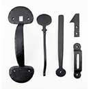 John Wright [088496] Cast Iron Gate Thumb Latch Set - Bean End - Black Finish