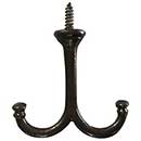 John Wright [088394] Cast Iron Double Hook - Antique Iron Finish - 3 3/16" L