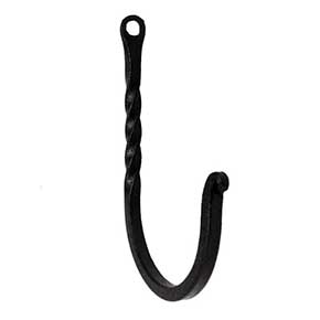 John Wright [088401] Forged Steel Wall Hook - Thin - Twisted Square Bar - 2 1/2" L
