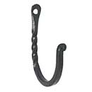 John Wright [088404] Forged Steel Wall Hook - Thin - Twisted Square Bar - Black Finish - 2&quot; L