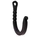 John Wright [088407] Forged Steel Wall Hook - Wide - Twisted Square Bar - Black Finish - 2&quot; L