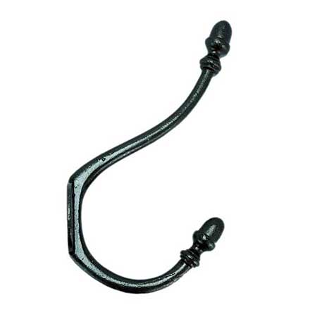 John Wright [088417] Cast Iron Wall Hook - Large Acorn - Antique Iron Finish - 6 1/2&quot; L