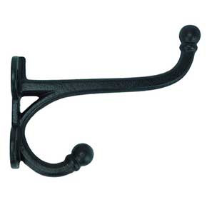 John Wright [088422] Cast Iron Wall Hook - Small Harness - Black Finish - 6 1/2" L