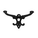 John Wright [088423] Cast Iron Wall Hook - Double Victorian - Black Finish - 6" L