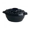 John Wright [031665] Cast Iron Stove Top Steamer - Lattice - Jet Black Porcelain Coated - 3 Qt.