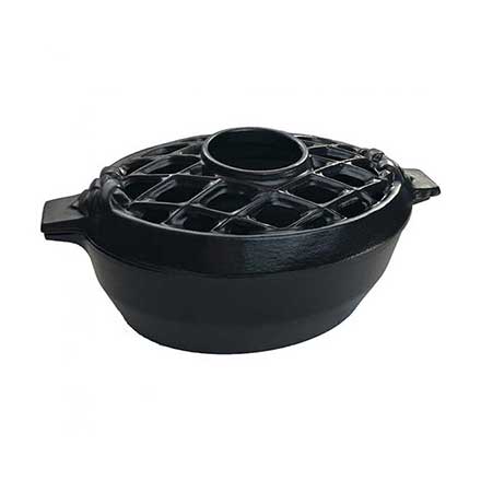 John Wright [031666] Cast Iron Stove Top Steamer - Lattice - Matte Black Porcelain Coated - 3 Qt.