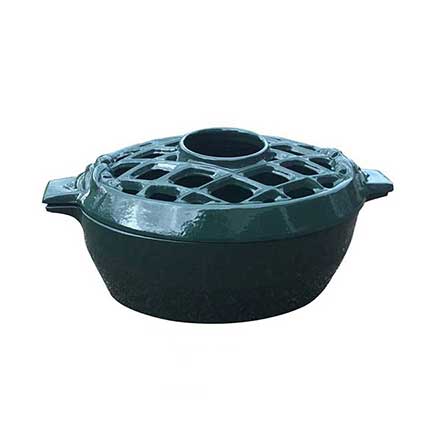 John Wright [031671] Cast Iron Stove Top Steamer - Lattice - Forest Green Porcelain Coated - 3 Qt.