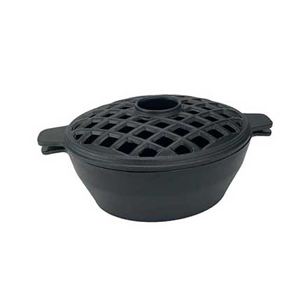 John Wright [031690] Cast Iron Stove Top Steamer - Lattice - Matte Black Porcelain Coated - 2 Qt.