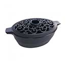 John Wright [031955] Cast Iron Stove Top Steamer - Filigree - Matte Black Porcelain Coated - 3 Qt.