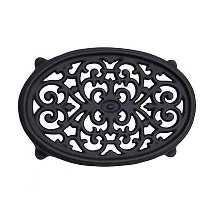 John Wright [033305] Cast Iron Trivet - Filigree - Matte Black Porcelain Coated - 10 1/2&quot; L