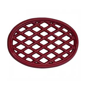 John Wright [033349] Cast Iron Trivet - Lattice - Apple Red Porcelain Coated - 10 1/2" L