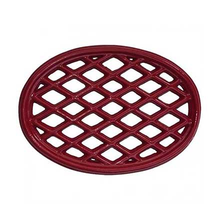 John Wright [033349] Cast Iron Trivet - Lattice - Apple Red Porcelain Coated - 10 1/2&quot; L