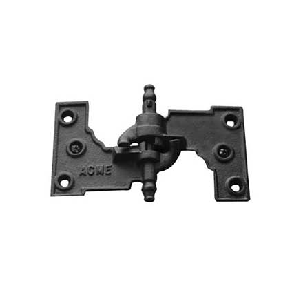 John Wright [088372PCR] Cast Iron Acme Lull &amp; Porter Mortise Shutter Hinge - Lift Off - Full Set - Flat Black Finish - 2 1/2" H x 3 1/8" W