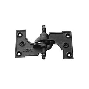 John Wright [088378PC] Cast Iron Acme Lull & Porter Mortise Shutter Hinge - Lift Off - Full Set - Flat Black Finish - 4" H x 9" W