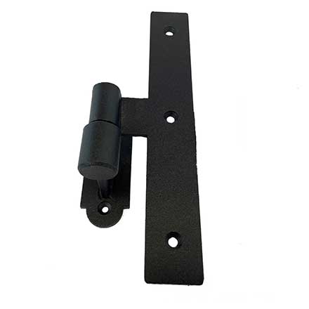 John Wright [088532SS] Stainless Steel Shutter Mid Range Hinge &amp; Pintle Combo - NY Style - Proud Mount - Flat Black - 7" L - 0 Offset