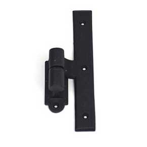 John Wright [088513] Cast Iron Shutter Mid Range Hinge & Pintle Combo - NY Style - Flat Black - 7" L - 1 1/2" Offset