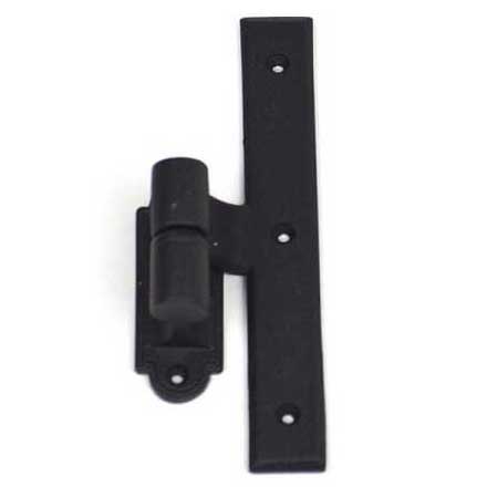 John Wright [088513] Cast Iron Shutter Mid Range Hinge &amp; Pintle Combo - NY Style - Flat Black - 7&quot; L - 1 1/2&quot; Offset