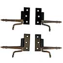 John Wright [088386] Wire Pintle &amp; Shutter Hinge Set - New England Style - Flat Black - 1 1/4&quot; Offset