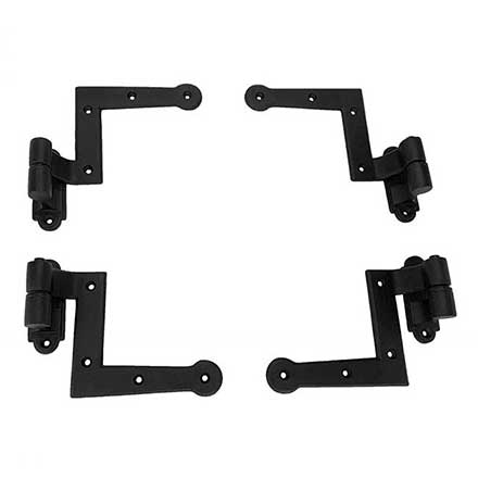 John Wright [088510] Cast Iron Shutter Hinge Set - New York Style - Flush Mount - Flat Black - 1 1/2&quot; Offset