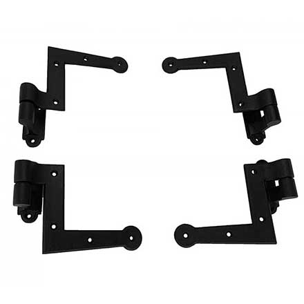 John Wright [088514] Cast Iron Shutter Hinge Set - New York Style - Proud Mount - Flat Black - 0 Offset